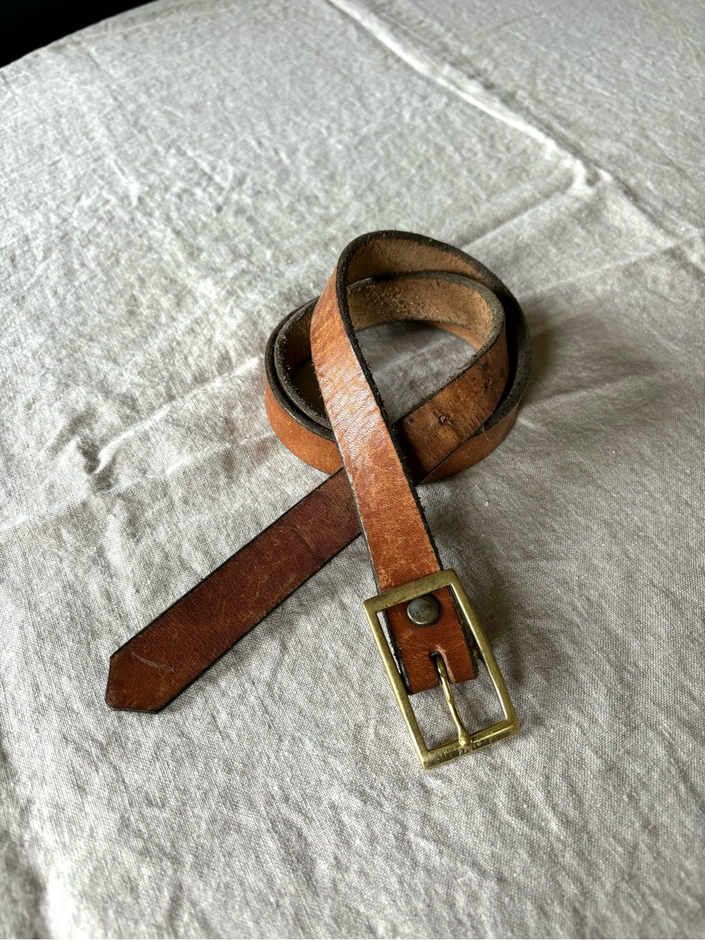 Vintage Leather and Brass Belt